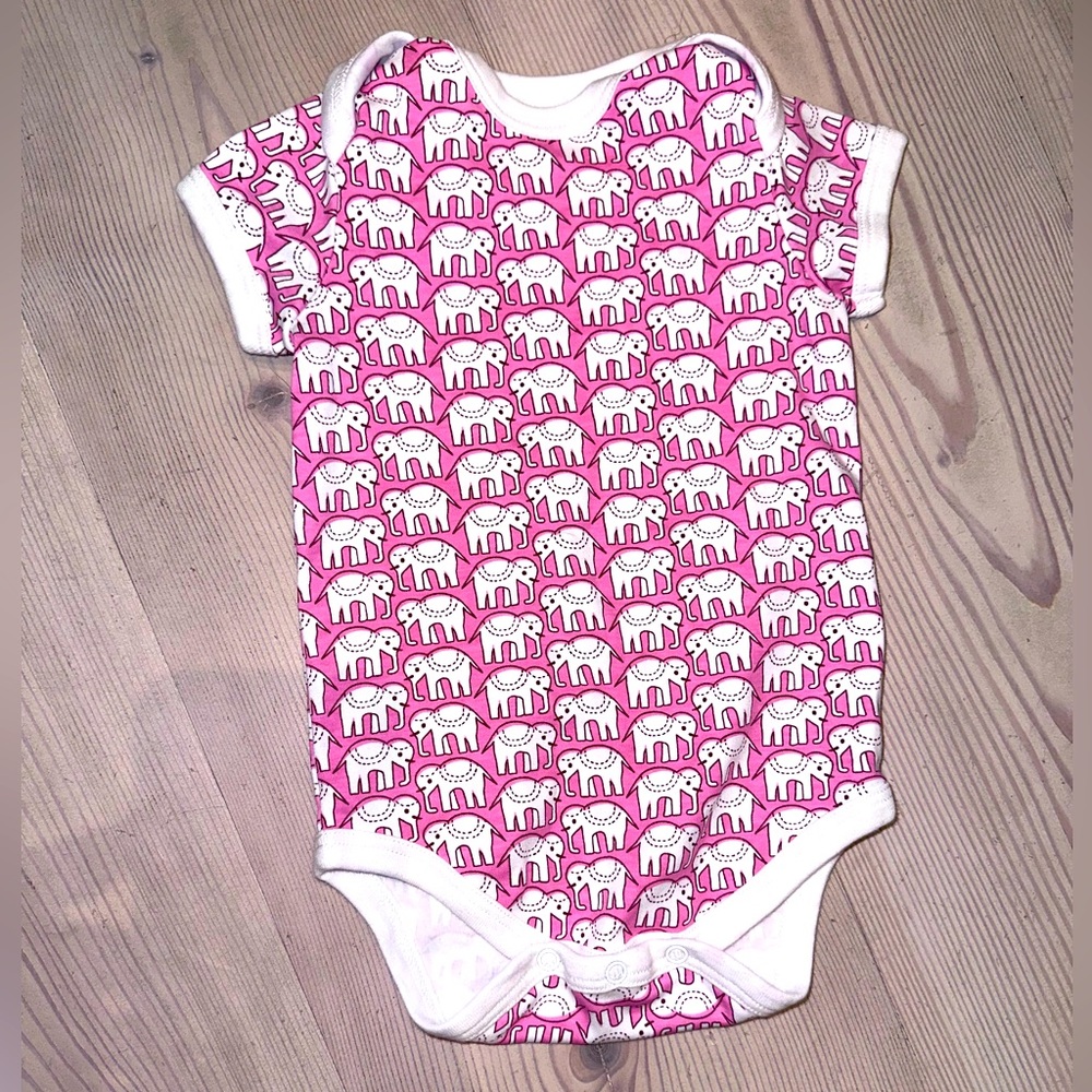 Roller Rabbit Pink Hathi Onesie
